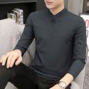 Modal men's long-sleeved t-shirt autumn and winter new slimming trend warm plush v-neck clothes bottoming shirt men 