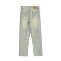 Solid Color Washed Old Jeans Men's American Vintage Fashion Loose Straight Leg Pants Fashion Casual Pants 