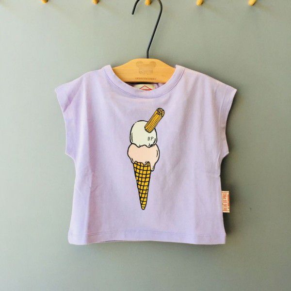 Classic series ice cream cone light purple sleeveless short T-shirt 