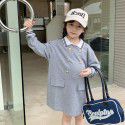 Autumn New Long Sleeve T-shirt for Girls Korean Foreign Style Polo Dress for Children Fashion Long T Dress 