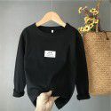 Boys' and girls' long-sleeved T-shirts for spring wear New style children's solid color underlay Trendy knit 