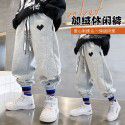 Children's Spring and Autumn New Big Boys' Spring and Autumn Grey Sports Guards Pants Casual Pants Korean Version 