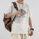 Heavyweight Short Sleeve T-shirt Boys' Summer ins Fashion Design Half Sleeve Loose Large Crew Neck T-shirt 