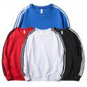 Korean Men's Sweater Solid Color Three Bar T-shirt Cotton Coat Top Bottom Shirt Youth Student Fashion 