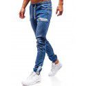 European and American men's denim fabric casual frosted zipper design sports jeans men 