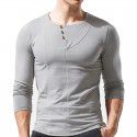 European and American men's long-sleeved round neck T-shirt Men's bottom shirt Men's T-shirt 