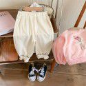 Children's casual pants Spring and Autumn Korean version Girls' embroidered leggings Baby retro pants 