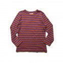 Japanese children's autumn and winter customized DD pure cotton yarn-dyed striped long sleeved T-shirt