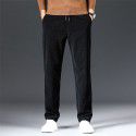 Autumn and winter new corduroy men's casual trousers straight business trousers loose middle-aged and elderly corduroy trousers men's wear 