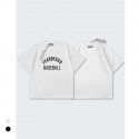 Boys and Girls Parent-Child Baseball Flocking Short Sleeve Letter Loose Hip Hop T-Shirt 