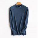 Half High Collar Open Shoulder Top Fashion Stretch Casual Bottom Shirt Long Sleeve Men's T-Shirt 