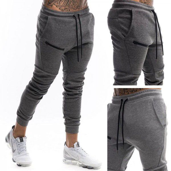 Fitness Sports Pants Men's Casual Feet Strap Tights Running Fitness Pants 