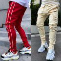 Spring and Autumn Work Wear Pants Men's Fashion Brand Elastic Multi Pocket Reflective Straight Sleeve Sports Fitness Casual Pants 