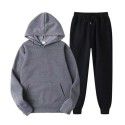 Spring and Autumn Men's Casual Solid Hooded Sportswear Couple Set Slim Fit Fashion Set 