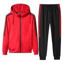 Autumn and Winter Three Bars New Sports Set Men's Cardigan Pants Two Piece Hoodie 