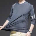 New Spring/Summer Ice Sports T-shirt Men's Thin Business Stretch Ice Silk T-shirt Men 