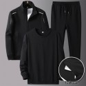 New men's spring and autumn sportswear suit middle-aged father's loose sweater three-piece large casual coat 