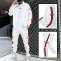 Casual Sports Cardigan Set Men's Autumn Reflective Stripe Set Sold High Volume Low Price Group Purchase Print 