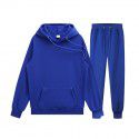 Men's pullover sweater set manufacturer polyester plush sweater hoodie+two-piece set of trousers 