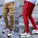 Spring and Autumn Work Wear Pants Men's Fashion Brand Elastic Multi Pocket Reflective Straight Sleeve Sports Fitness Casual Pants 