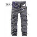 Menswear Mens Casual Solid Color Amazon Multi Pocket Washable Workwear Pants Outdoor Men's Pants 