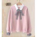 Japanese Sen blouse autumn small fresh girl cartoon cute student long-sleeved T-shirt girls middle and big children bottom shirt 