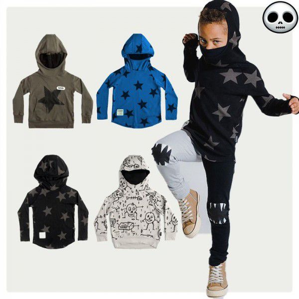 Vintage Pullover Long Sleeve Sweater Men's Spring and Autumn Patchwork Hoodie Fashion Brand ins Coat 