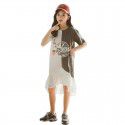 Summer Korean version of large and medium-sized children's clothing color letters t-shirt short sleeve dress children's skirt parent-child dress 