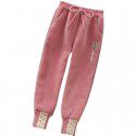 Girls' embroidered pants autumn and winter new plush and thickened leggings Chinese children's Korean casual pants sports pants 