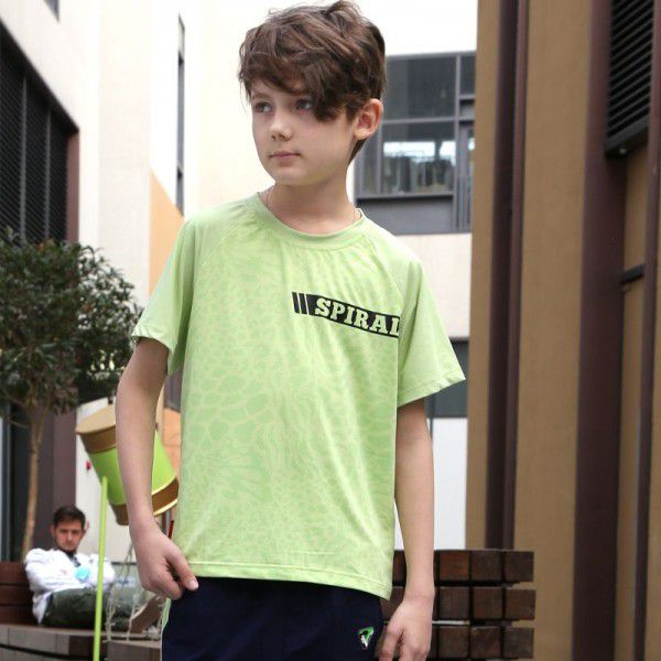 Children's Wear Boys' Short Sleeve T-shirt Children's Sports Comfort Breathable Spring/Summer New Round Neck Casual Top 