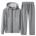 Spring and autumn sports suit men's pure cotton sweater two-piece youth fashion trend hooded cardigan team uniform 