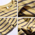 American Cotton Couple Stripe Long Sleeve T-shirt Men's Spring Fashion Brand New Loose Versatile Bottom Shirt Top 