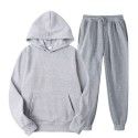 Spring and Autumn Men's Casual Solid Hooded Sportswear Couple Set Slim Fit Fashion Set 