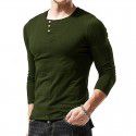 European and American men's long-sleeved round neck T-shirt Men's bottom shirt Men's T-shirt 