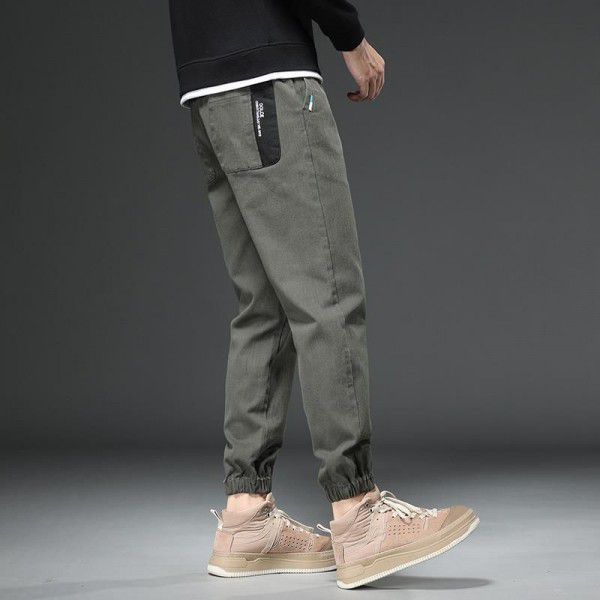 Youth Autumn and Winter New Fashion Simple Versatile Leggings Casual Men's Loose Crop Pants 