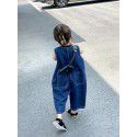 Children's Bodysuit Strap Pants Spring/Summer Boys' and Girls' Korean Version Fashion Loose Workwear Sleeveless Denim Bodysuit 