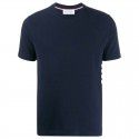 Fashion Brand Half Sleeve Side Stripe Cotton Summer Round Neck Short Sleeve T-shirt Casual Fashion Men's Couple Dress 