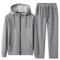 Spring and autumn sports suit men's pure cotton sweater two-piece youth fashion trend hooded cardigan team uniform 