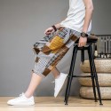 Summer new Chinese style cotton hemp men's casual shorts retro large linen fashion stitching beach pants 