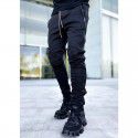 Spring and Autumn Work Wear Pants Men's Fashion Brand Elastic Multi Pocket Reflective Straight Sleeve Sports Fitness Casual Pants 