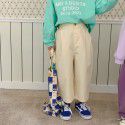 Children's Pants Spring Boys' and Girls' Korean Edition Solid Color Straight Leg Pants Children's Multicolor Loose Wide Leg Pants Pants 