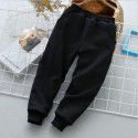 Winter middle and large children's new thickened cotton warm children's trousers, sanded stretch cotton jacket for boys and girls 