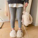 Winter girls' baby plush slim elastic pants children's composite one-piece milk protein velvet leggings 