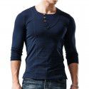 European and American men's long-sleeved round neck T-shirt Men's bottom shirt Men's T-shirt 