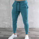 Men's Sports Leisure Pants Running Fitness Multi Pocket Sweat-absorbing Slim Fit Tights 