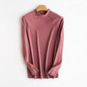 Half High Collar Open Shoulder Top Fashion Stretch Casual Bottom Shirt Long Sleeve Men's T-Shirt 