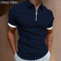 Autumn New Men's POLO Shirt Men's Casual Short Sleeve Polo T-shirt 3D Print Short Sleeve Zipper POLO 