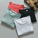 New Splice Solid Color Long Sleeve T-shirt Men's Casual Autumn and Winter Thermal Insulation Backing T-shirt Men's Wear 