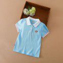 Girls' Short Sleeve T-shirt Polo Shirt Summer New Children's Top Pure Cotton Large Children's Wear Solid Color Underlay Shirt Thin 