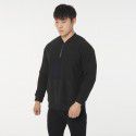 Fall plush pullover for outerwear with zippered pocket Long sleeve T-shirt Men's sports casual sweater New 